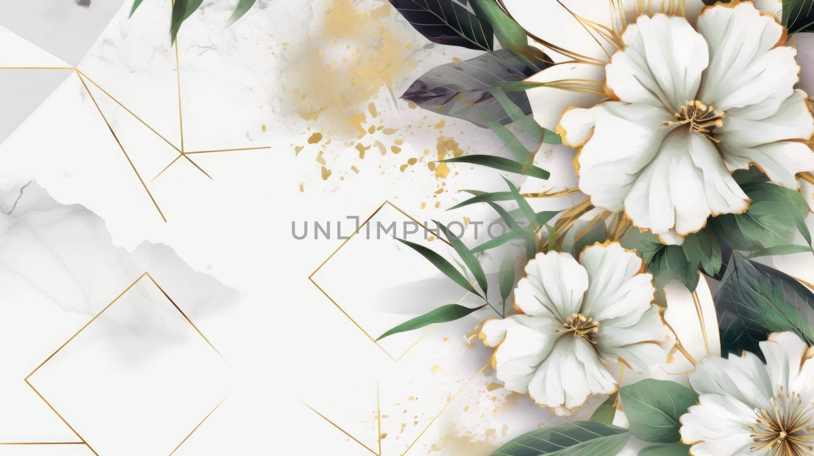 Watercolor abstract design for background of wedding or buzzy social media banner on white background generative AI