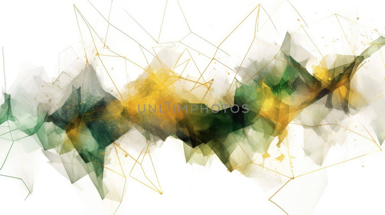 Abstract watercolor artwork mixed with buzzy geometric shapes by biancoblue