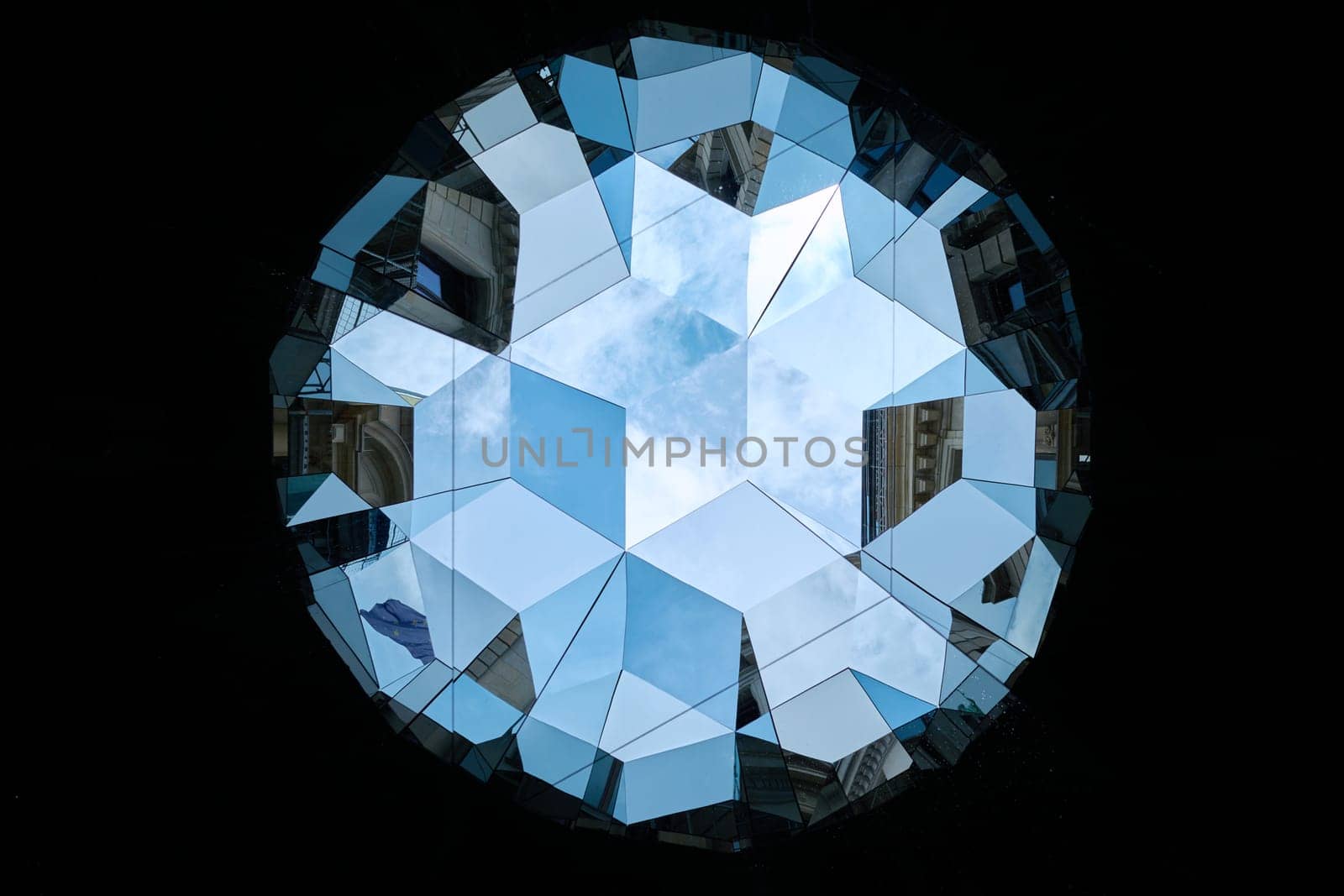 Abstract modern round urban picture, sky mirror architecture by VH-studio