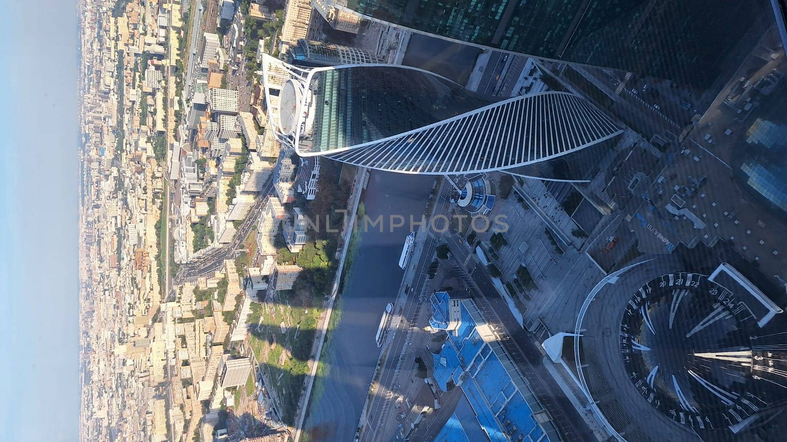 17.07.2024 Russia, Moscow. Modern urban architecture and cityscape aerial view.