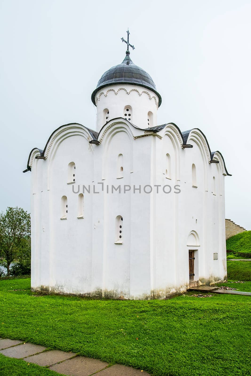 Staraya Ladoga, Leningrad region, Russia - August 10, 2024. Church of St. George the Victorious.