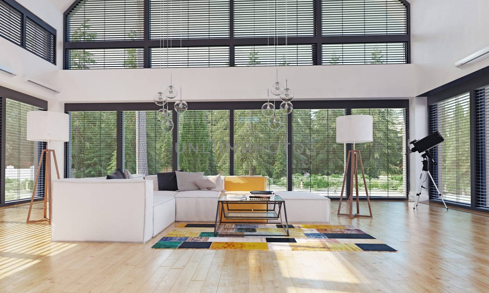 modern house interior. 3d rendering design concept