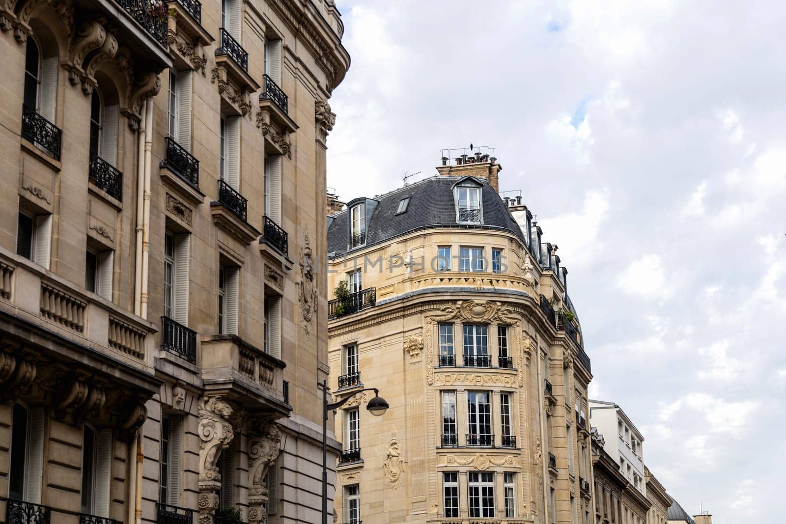 Facade of residential building in Paris, France. High quality photo