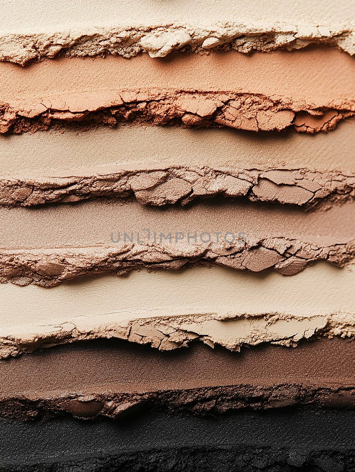 Eyeshadows in crushed color palette. Isolated.