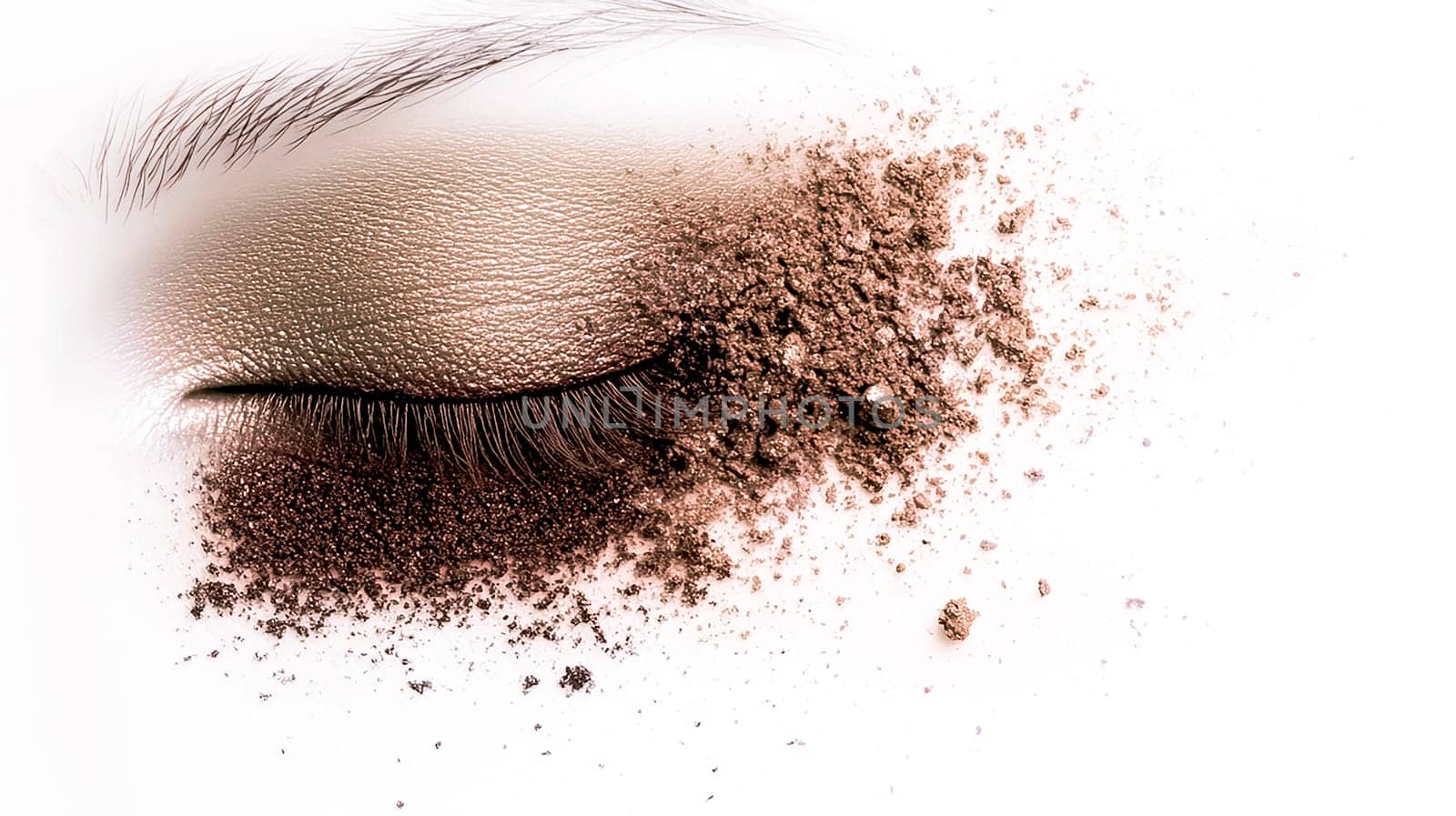 Eyeshadows in crushed color palette. Isolated
