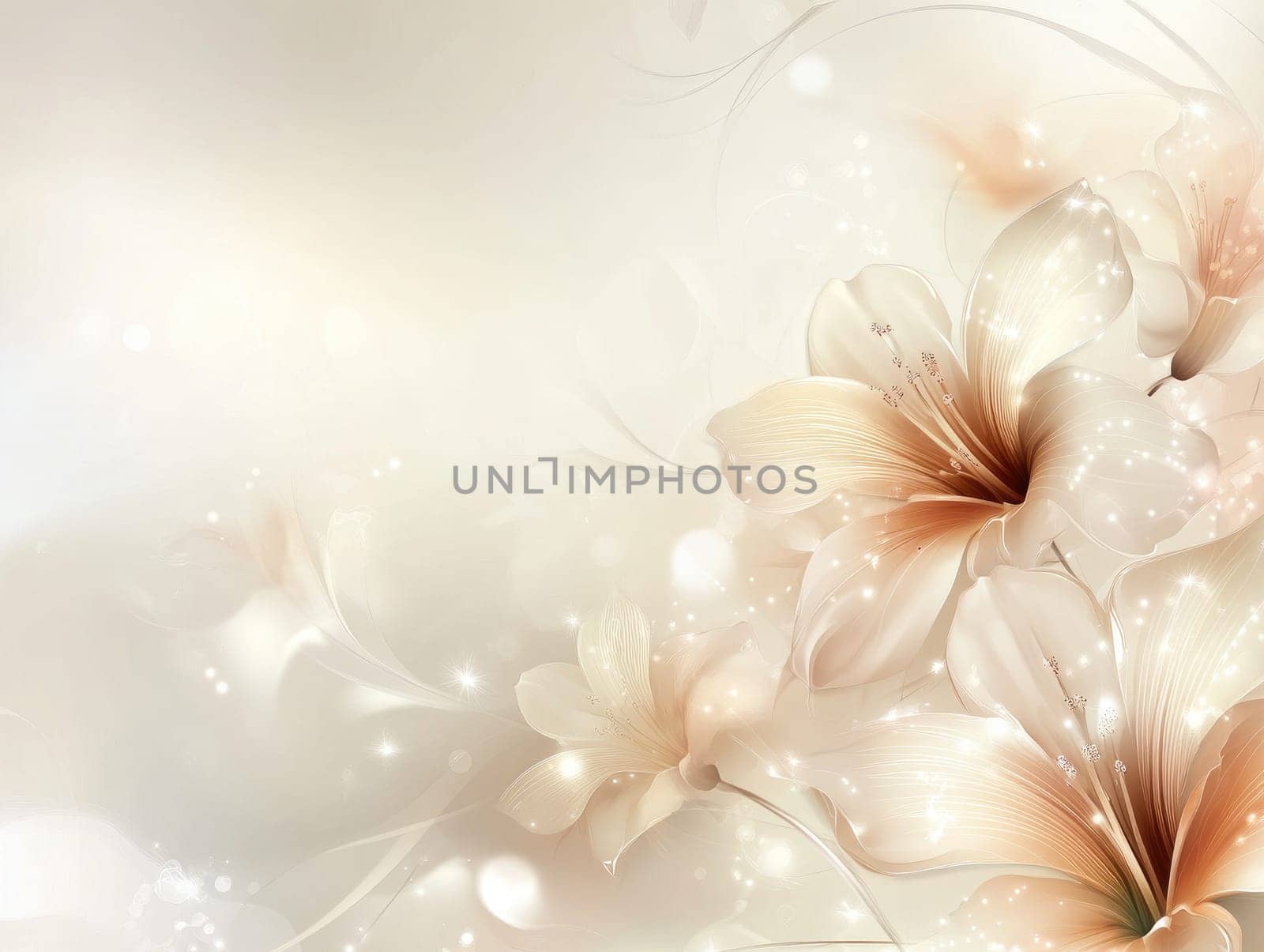Elegant floral design on light beige background for decorative use.