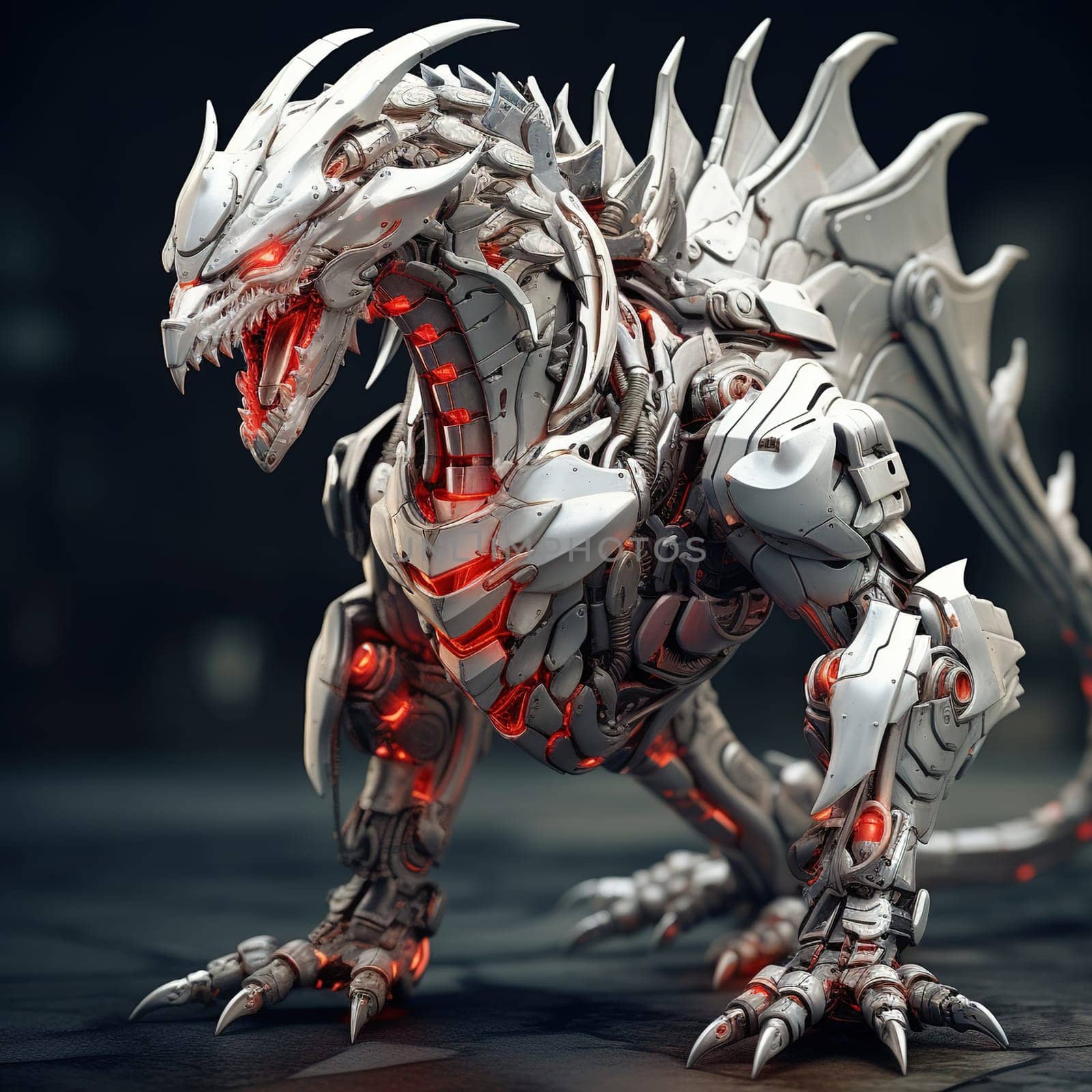 Robotic dragon, symbol of 2024. Fantasy. High quality illustration