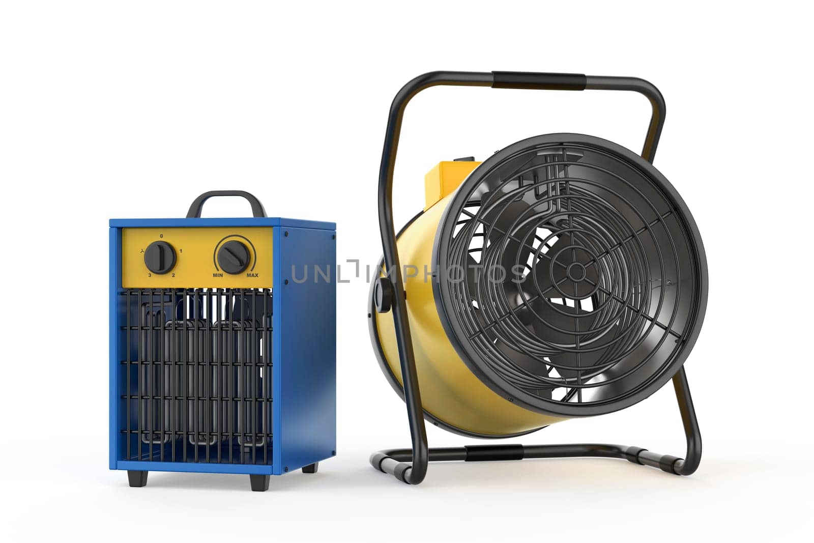 Different industrial electric fan heaters by magraphics