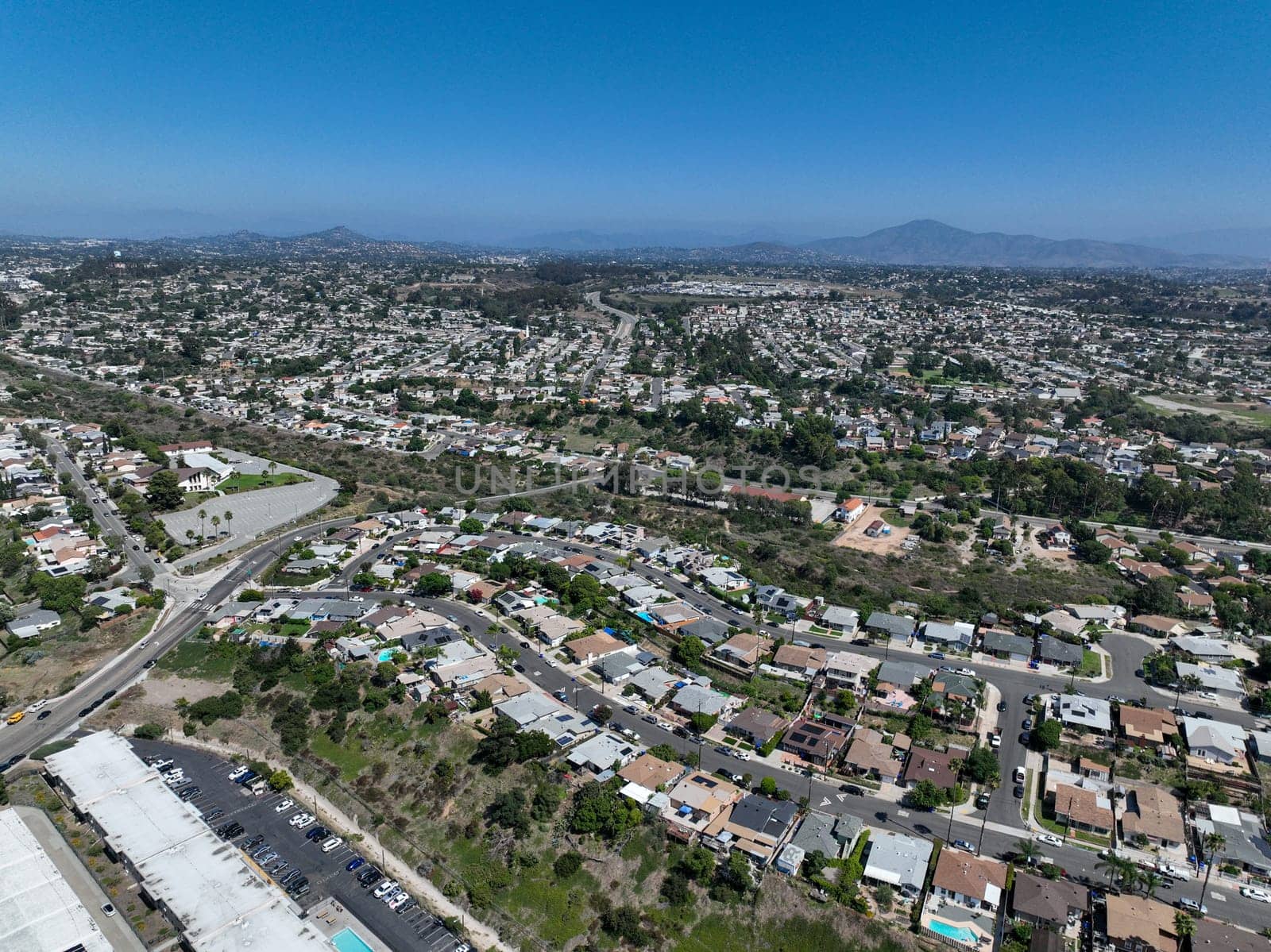 Aerial view of South San Diego residential neighborhood by Bonandbon