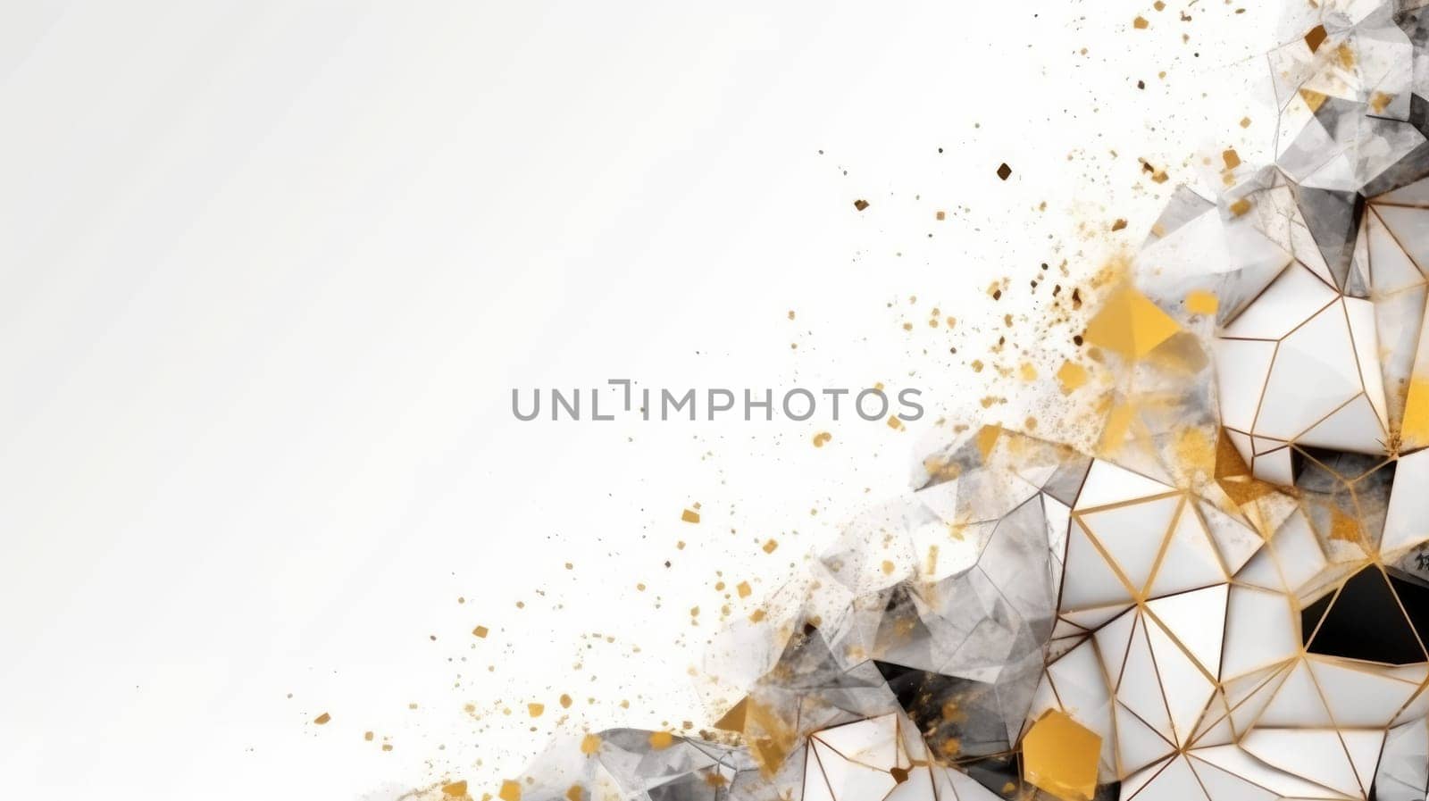 Abstract watercolor artwork mixed with buzzy geometric shapes for background of social media banner generative AI image