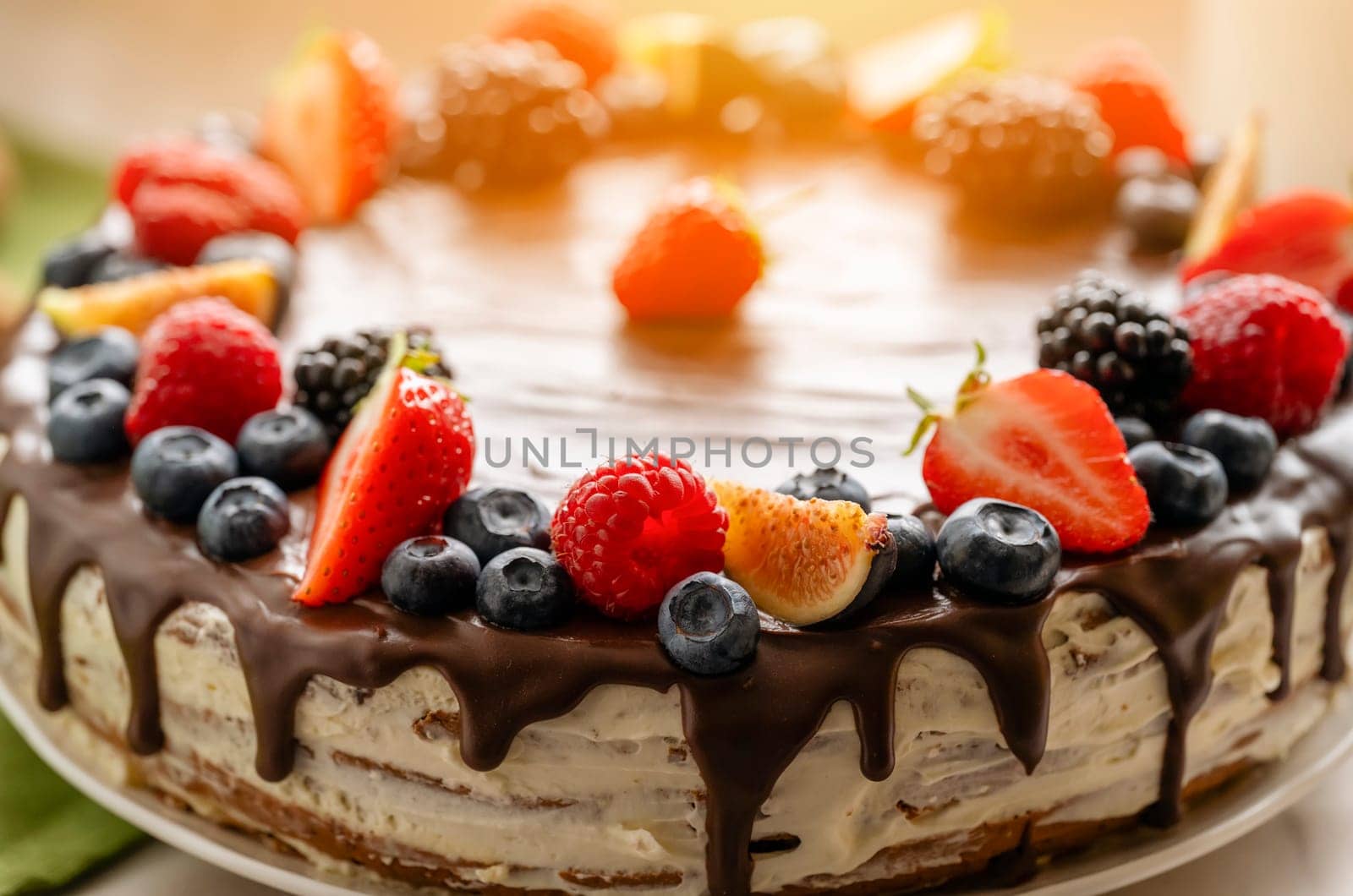 chocolate cake with berries by Iryna_Melnyk
