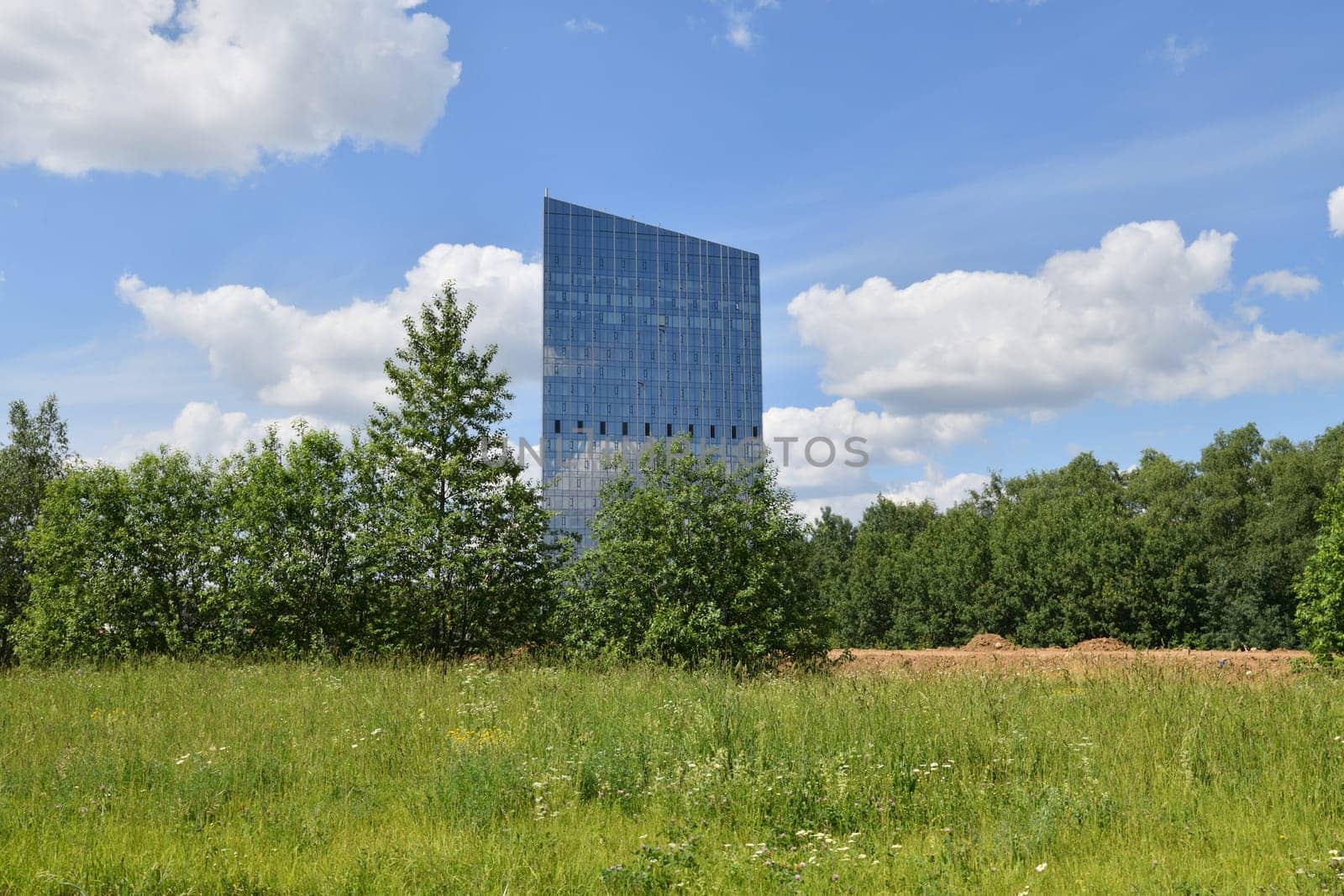 Glass building surrounded by nature