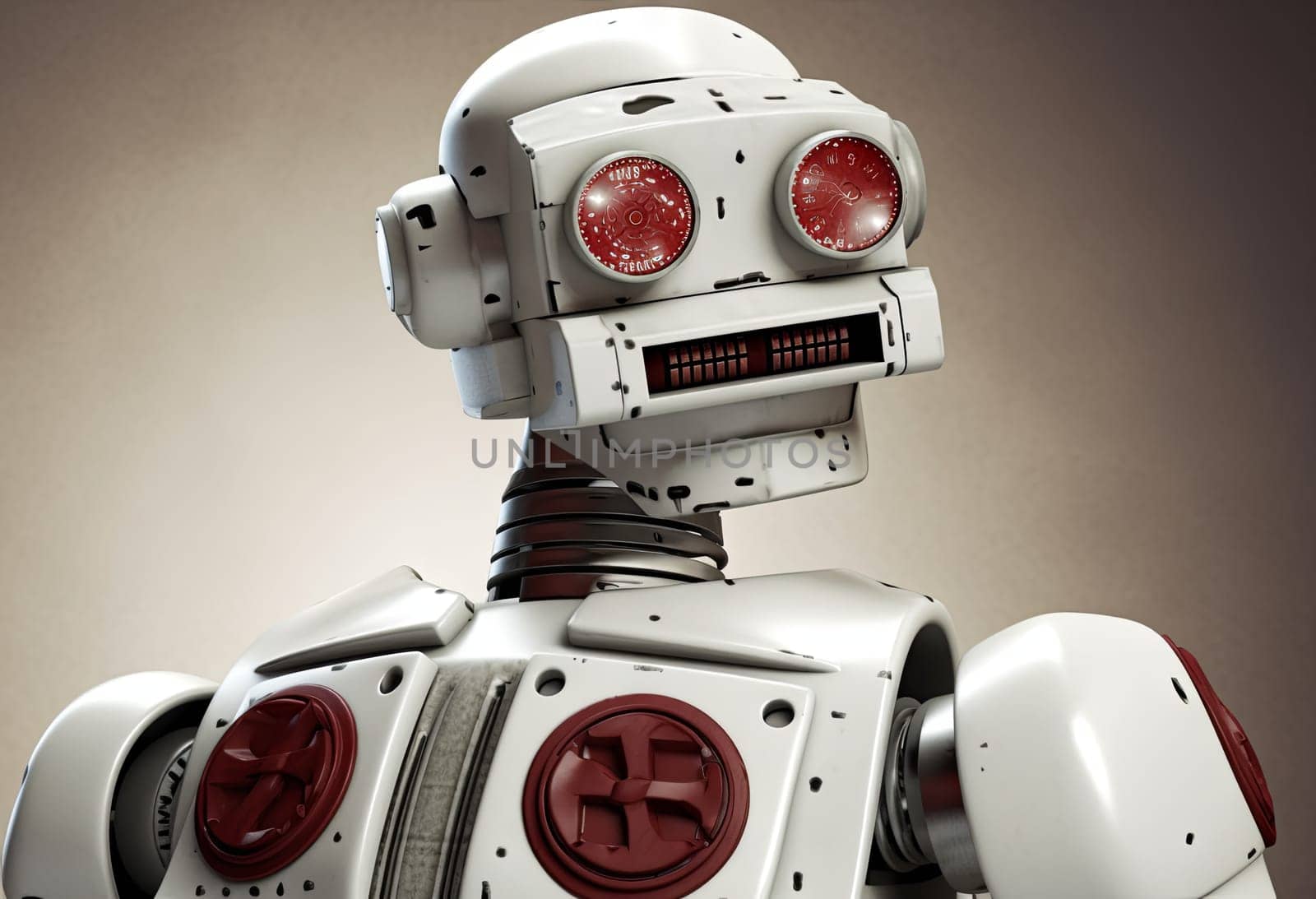 The old robot is tired. High quality photo
