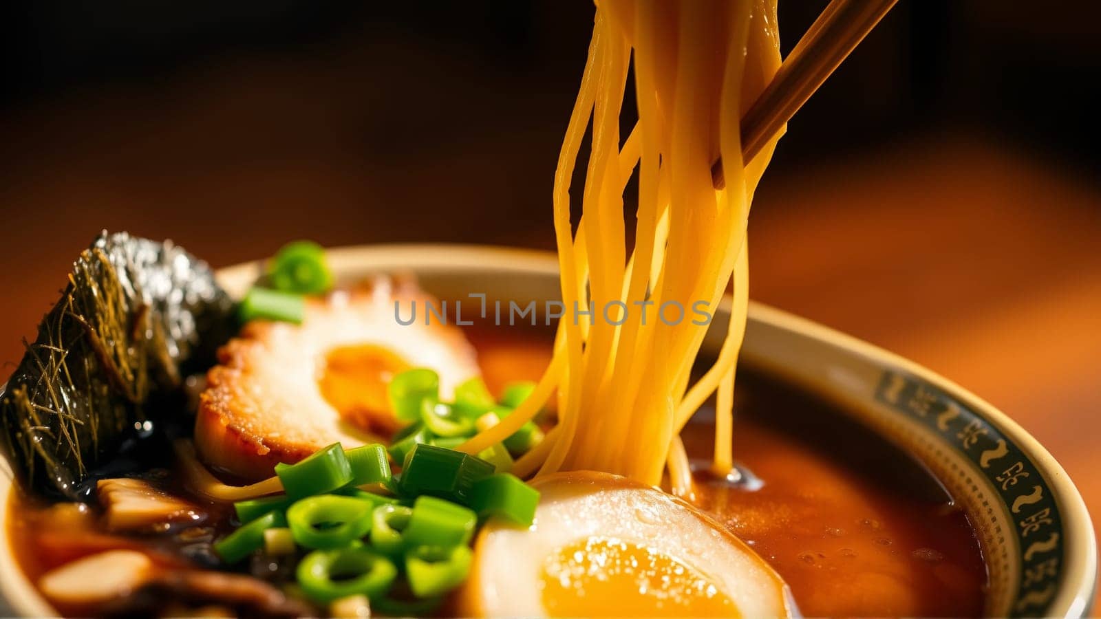 Pan-Asian soups, a combination of bright aromas, rich broths and a harmony of flavors that reflects the culture of Asia. High quality photo
