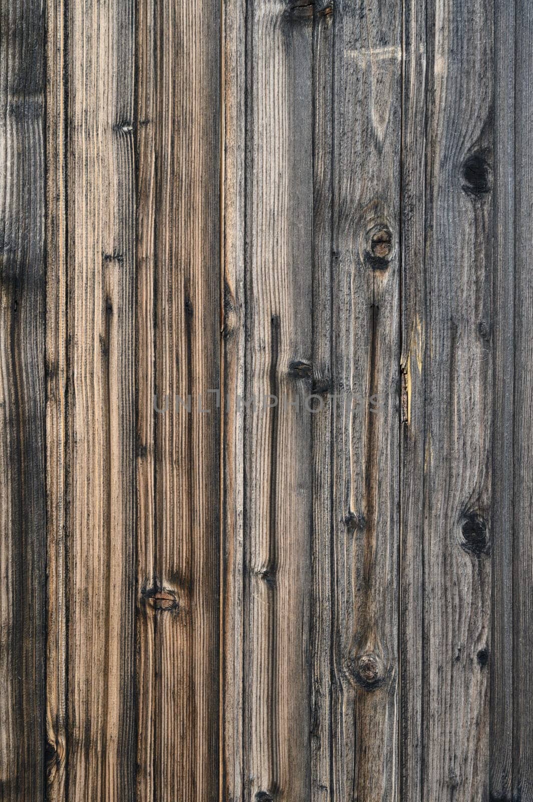 Beautifully textured wooden planks create an artistic contrast of colors and patterns in open daylight.