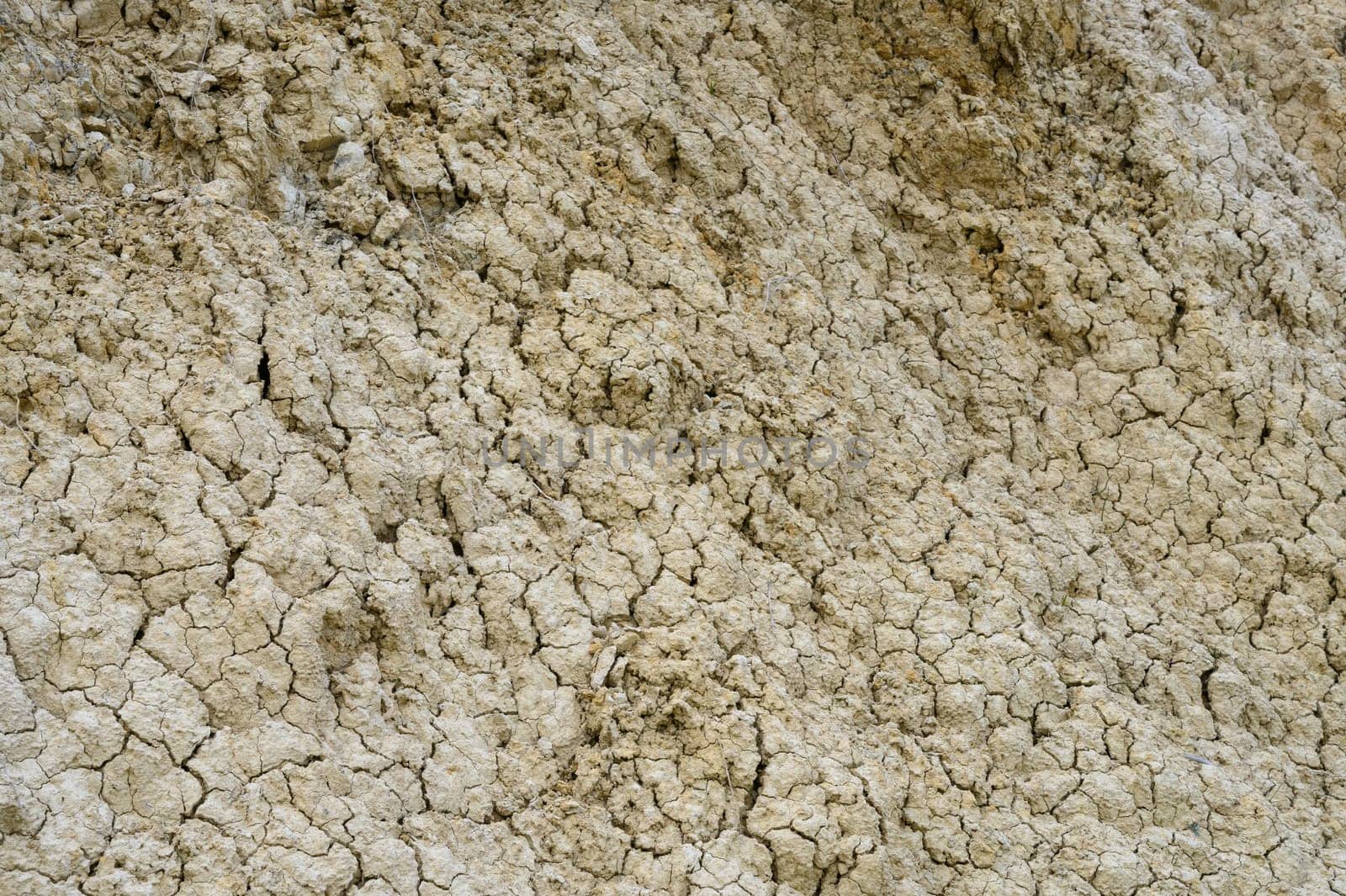 Cracked soil shows the effects of drought, portraying a stark and beautiful texture of nature’s resilience.
