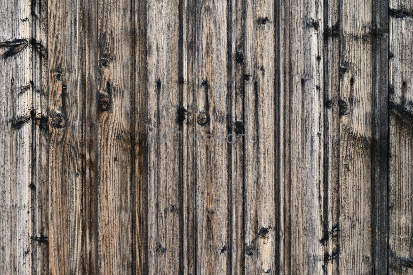 Sunlight dances upon worn wooden planks, showcasing their textured surface and aged beauty in a rustic setting.