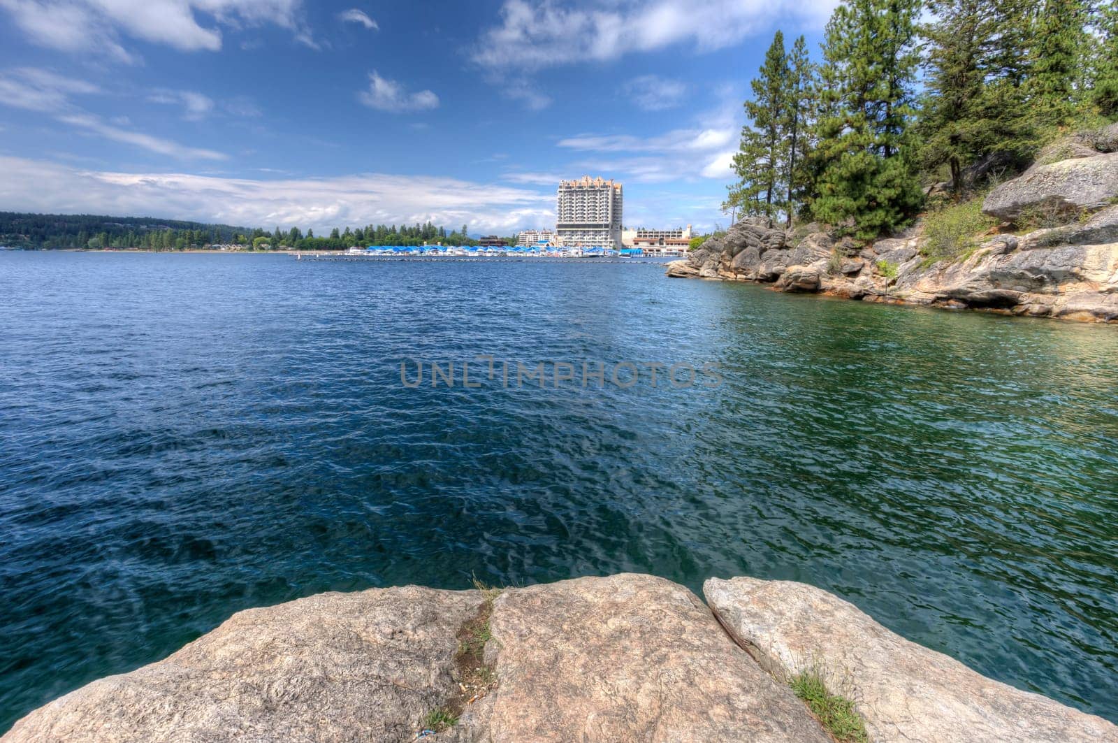 The view of Coeur d'Alene lake and the resort from Tubbs Hill.