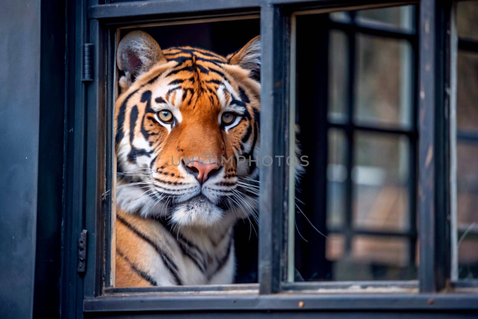 very large solitary cat with a yellow brown coat striped with black, native to the forests