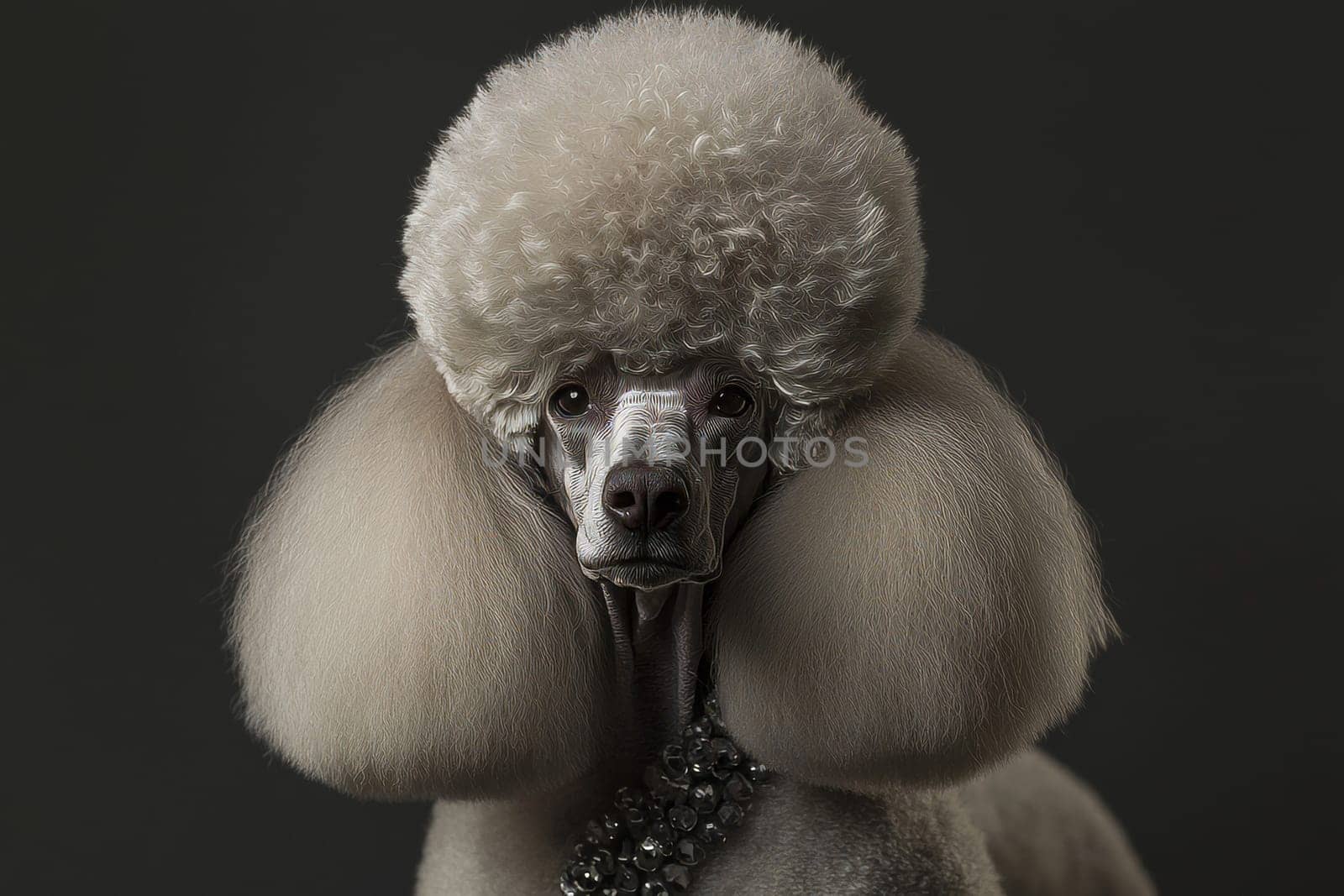 A poodle receives a thorough grooming, showcasing its luxurious and unique hairstyle.