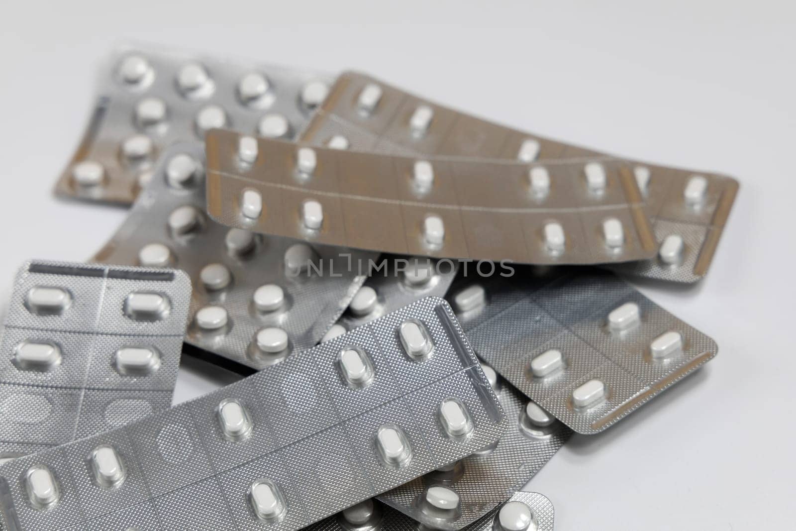 A bunch of pills in blister. Prescription medication. High quality photo