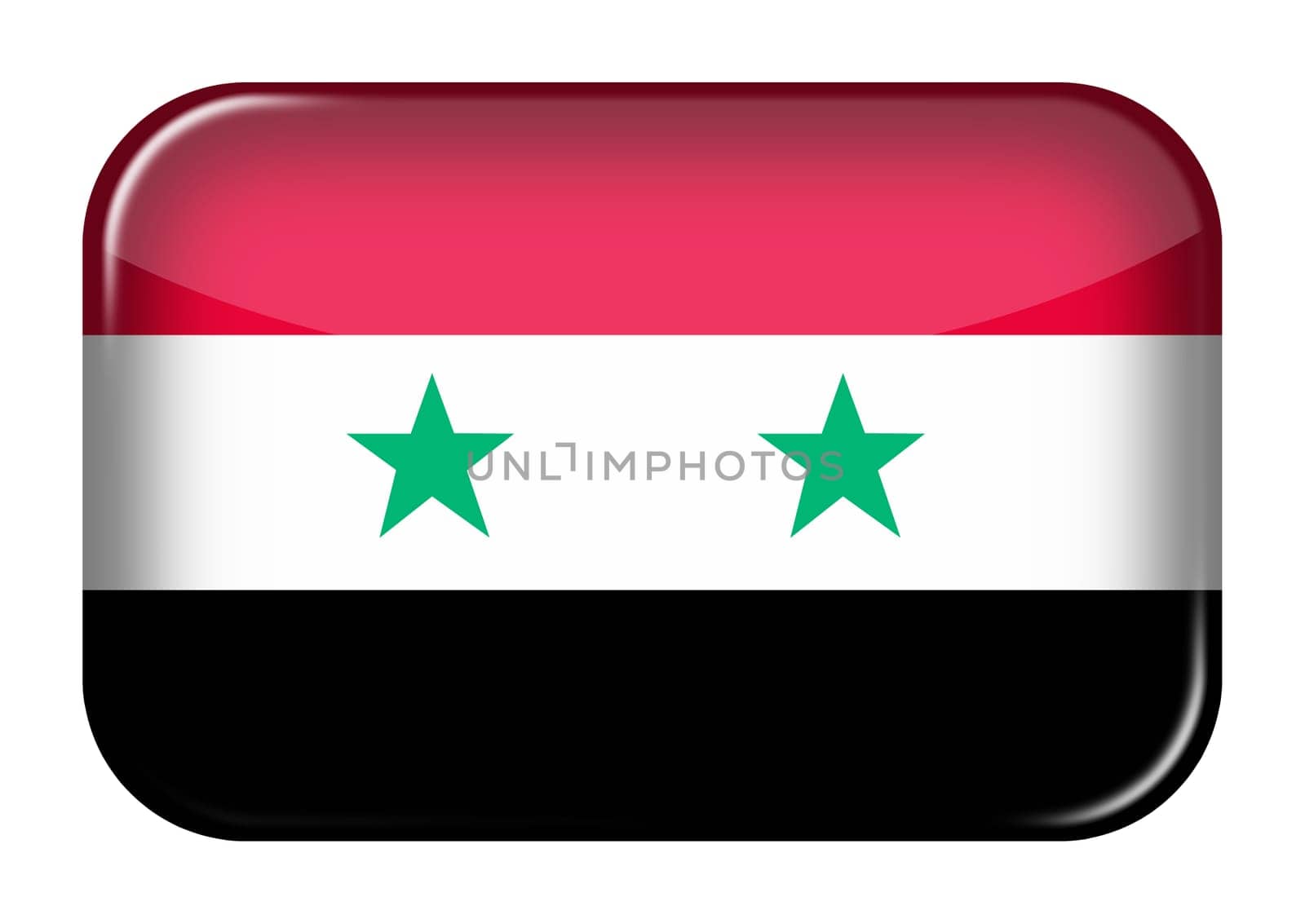 A Syria web icon rectangle button with clipping path 3d illustration