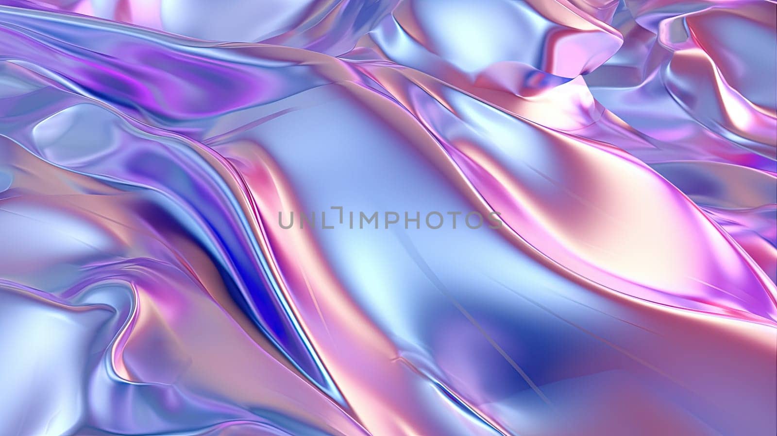 Abstract holographic waves on the iridescent background. Generated AI