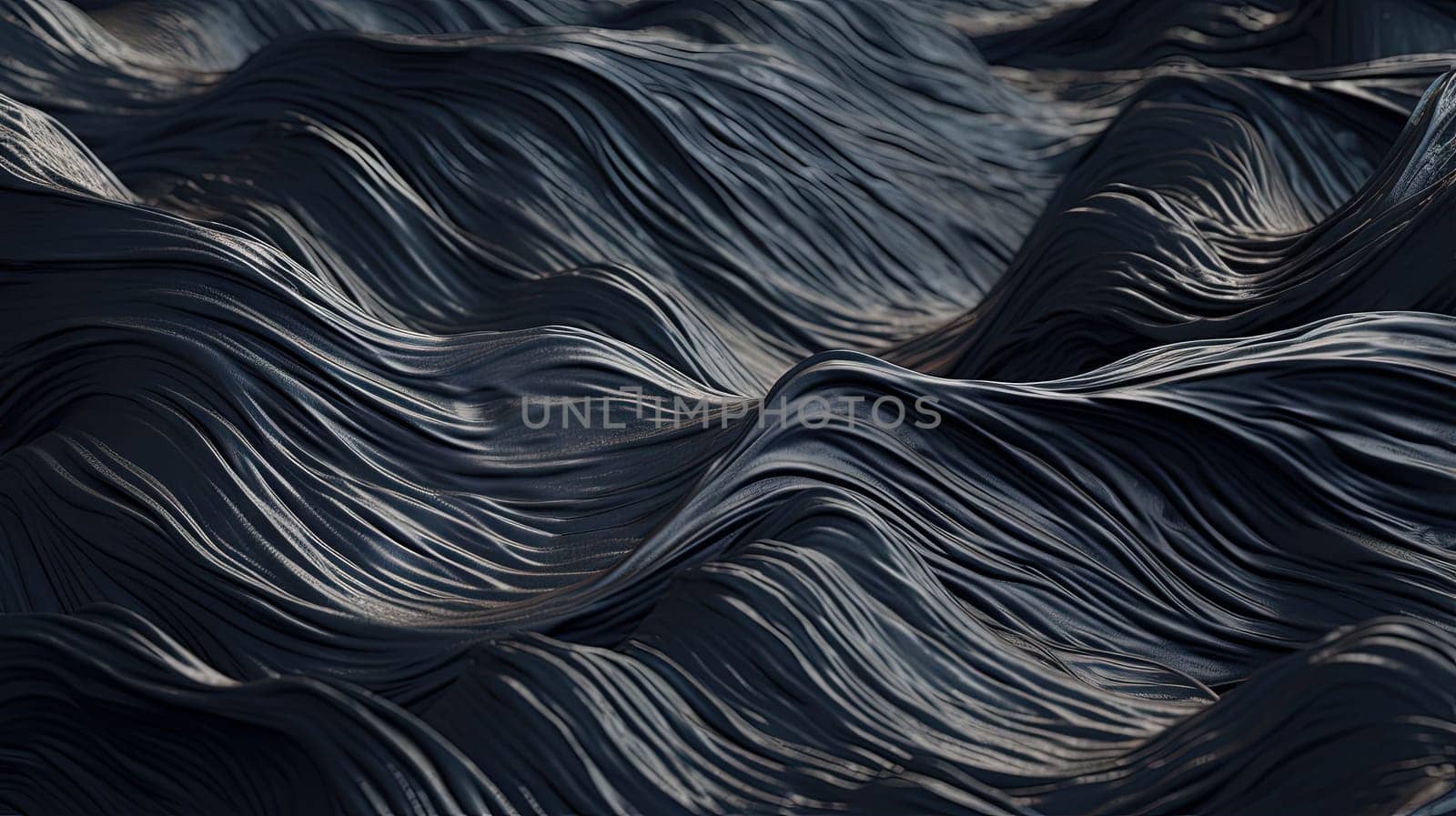 Scientific abstraction with futuristic textured tissue waves. Tech background with close-up wave bio texture. Generated AI