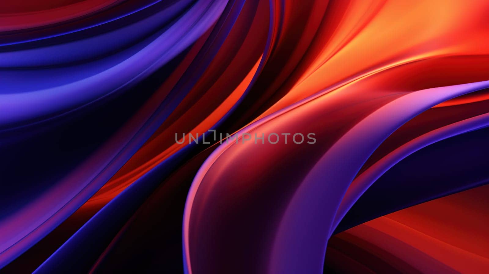 Vibrant abstract blue and purple waveform with fluid motion and colorful gradients. Generated AI.