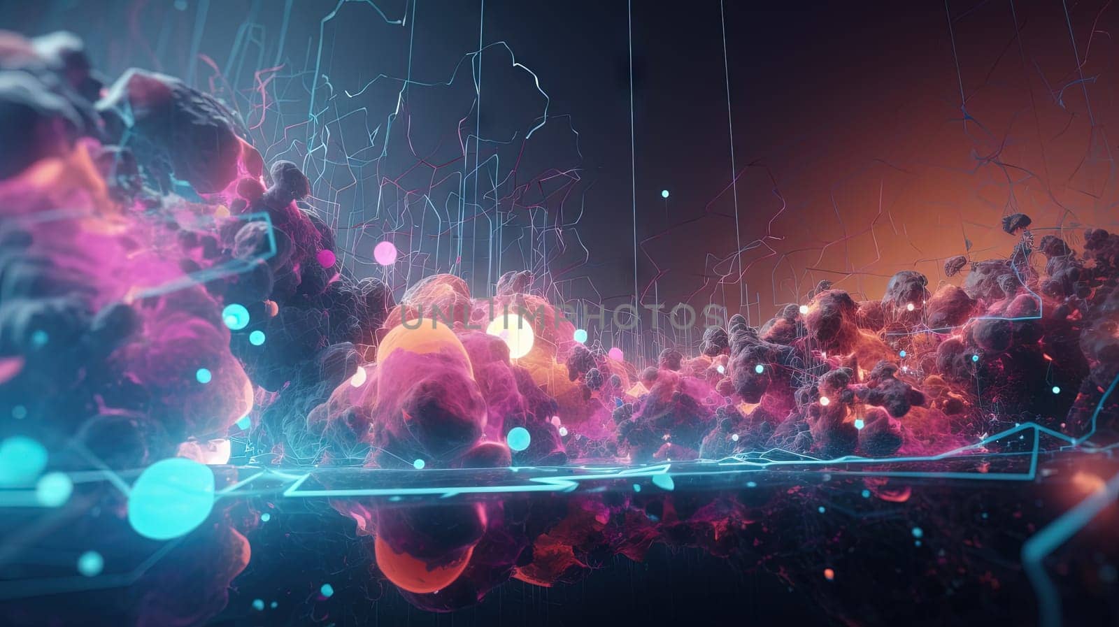A colorful explosion of paint with a pastel color palette. Dynamic and energetic abstract background. Generated AI.