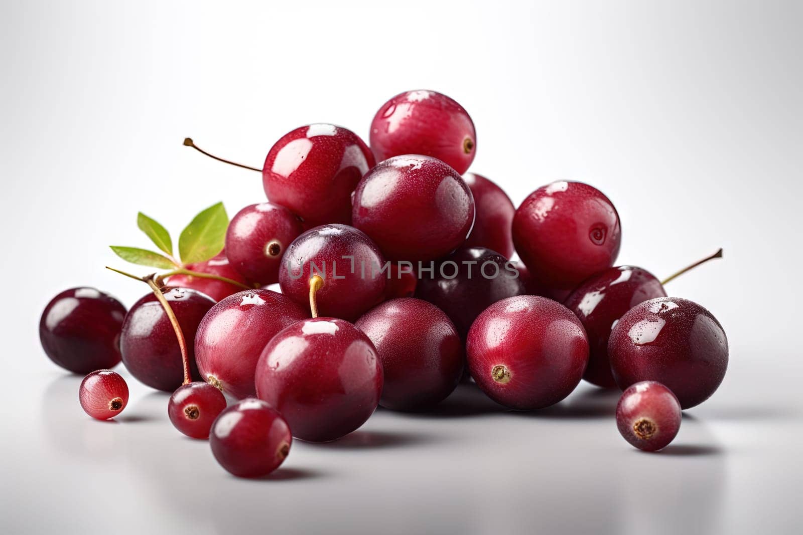 Cranberries on background. Juicy red berries, fresh and sweet. Generated AI