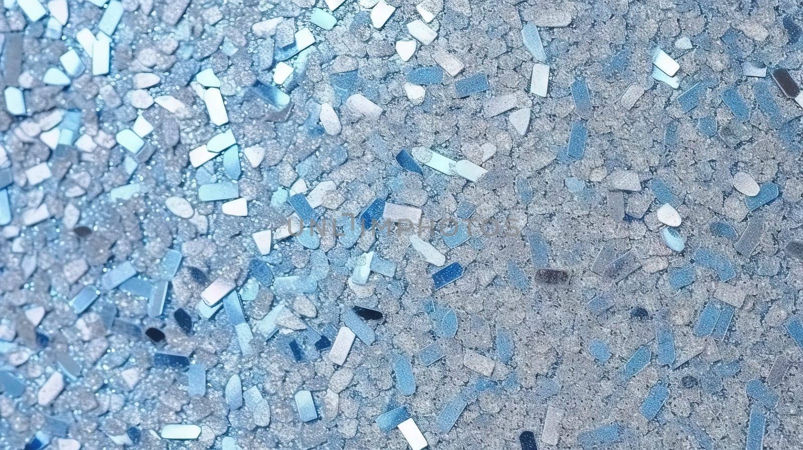 Abstract shiny background with blue glitter waves. Scattered confetti sparkles with light blue color. Generated AI