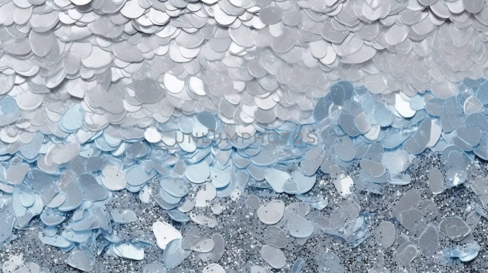 Abstract shiny background with blue glitter waves. Scattered confetti sparkles with light blue color. Generated AI