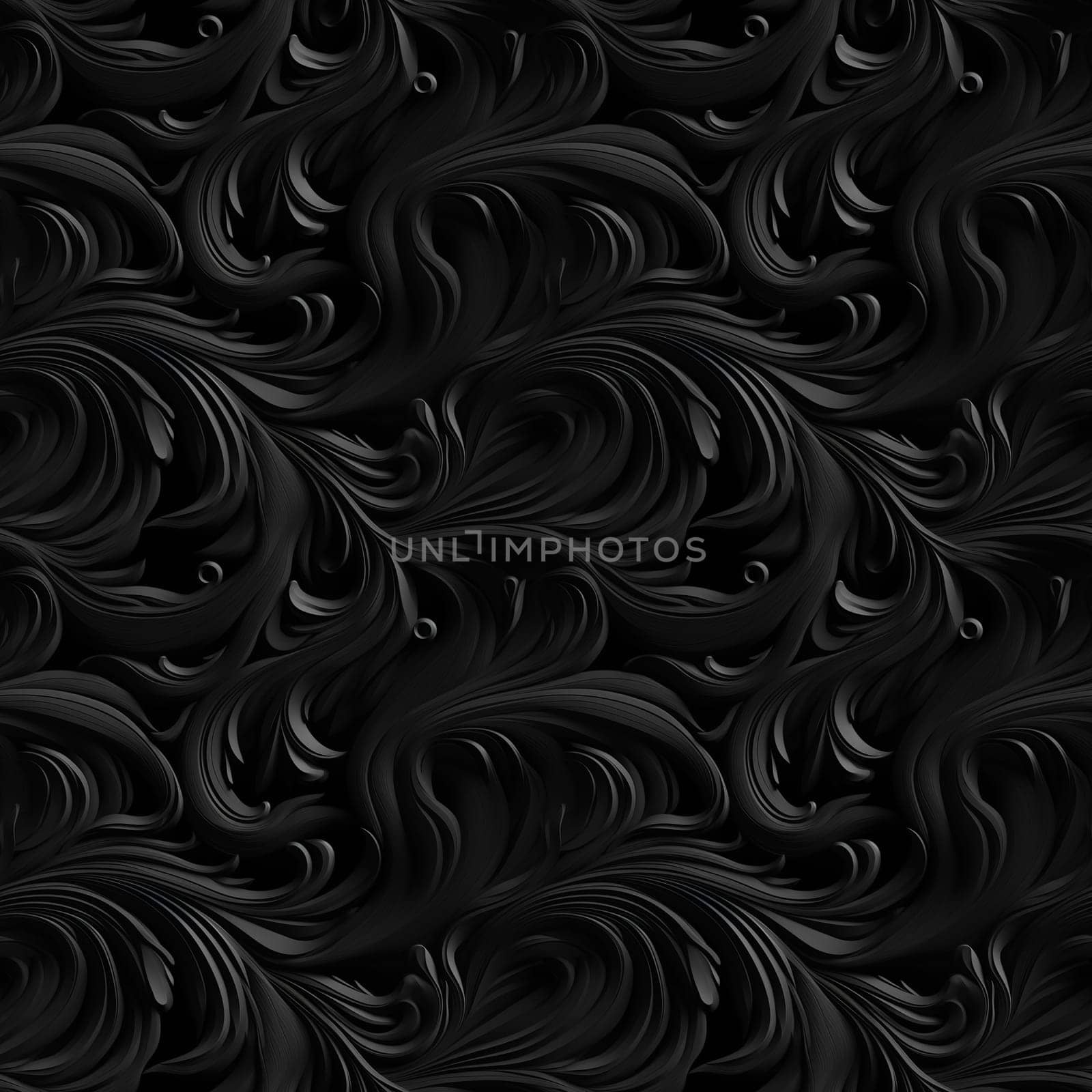 Black and white seamless pattern with classic line and foliage ornament. Seamless texture background. Generated AI