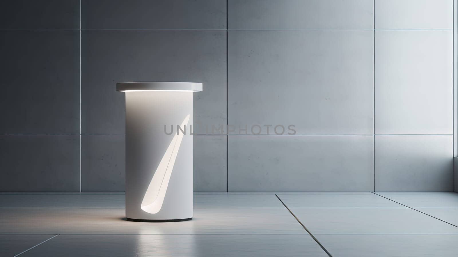 Futuristic pedestal with neon glow. Product presentation mock up for cosmetic product display. Podium, stage, pedestal or platform. Generated AI