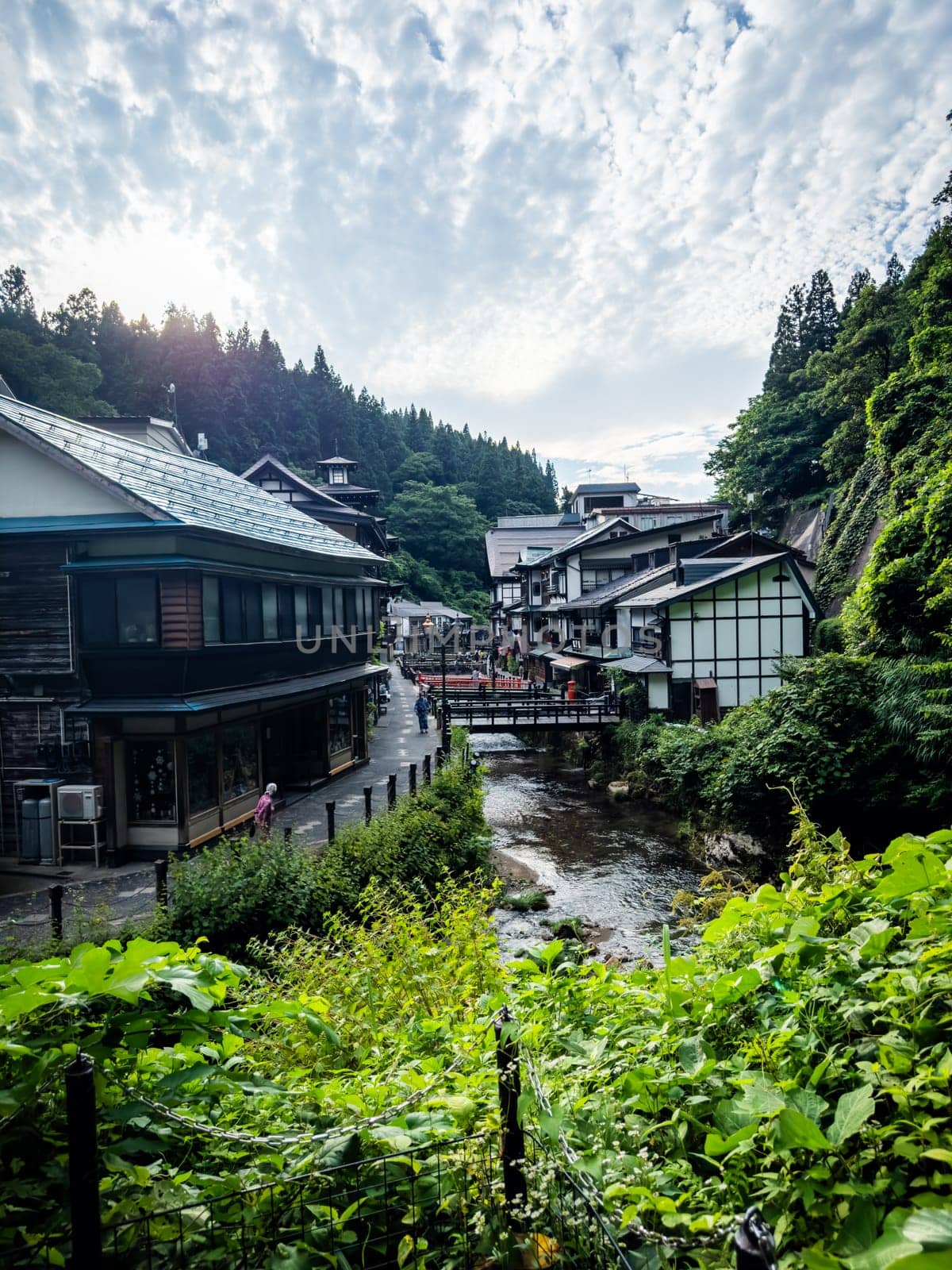 Ginzan Onsen is an onsen area in Obanazawa, Yamagata Prefecture, Japan. Its name means silver mine hot spring.