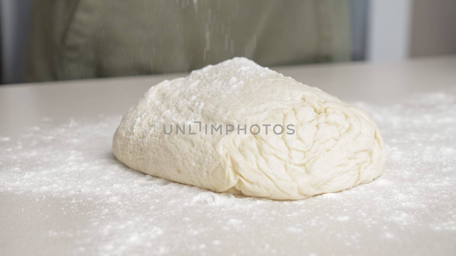 Bread dough that has doubled in size, pizza dough that has risen, proofed dough.