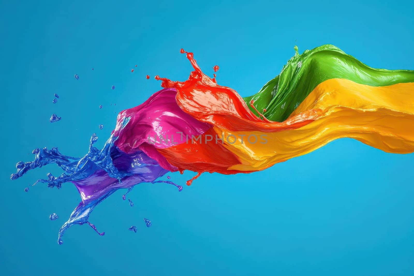 Explore a captivating splash of vibrant colors representing high energy and creativity, perfect for artistic concepts and lively design projects.