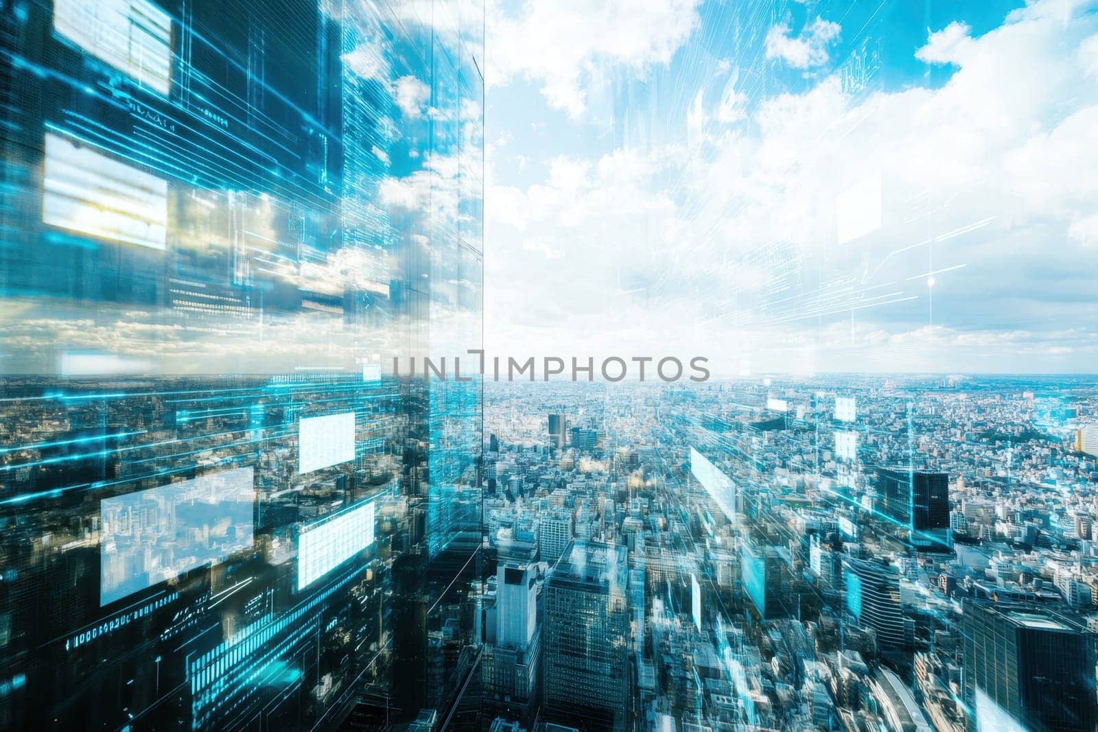 Experience a stunning futuristic digital cityscape showcasing vibrant skyscrapers and advanced technology. A perfect blend of innovation and urban life.
