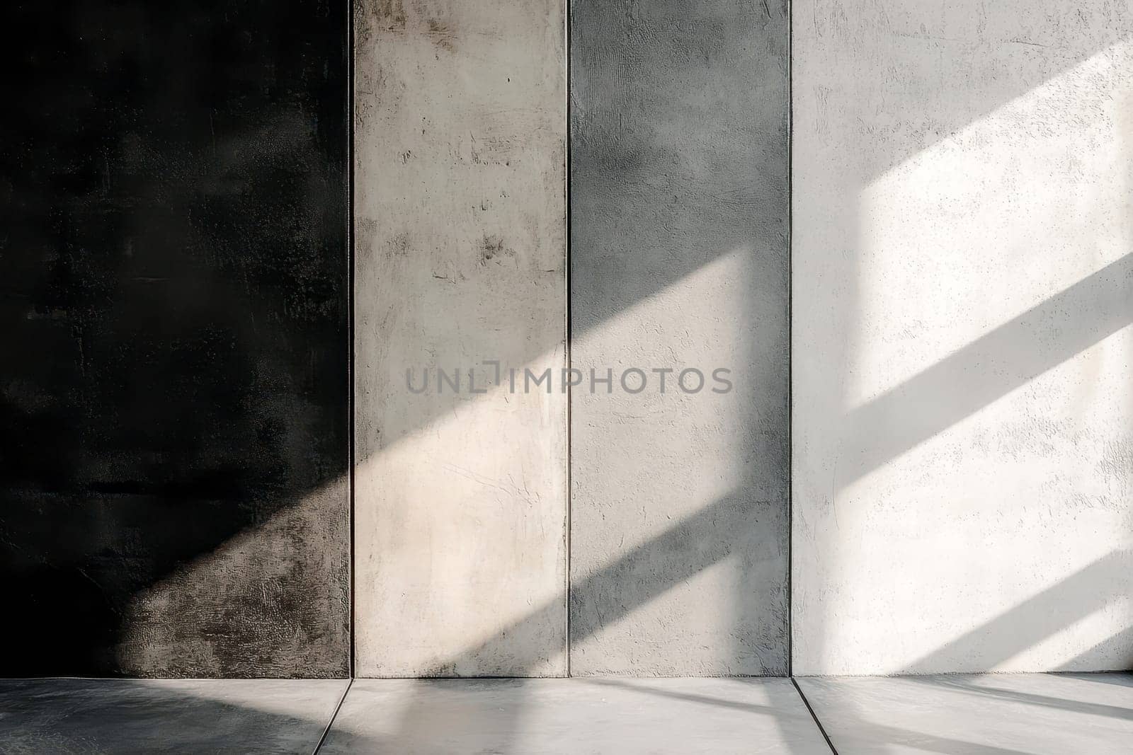 Abstract art painting with vertical stripes in shades of gray, olive green, and white. The texture is rough, resembling a watercolor or mixed media..