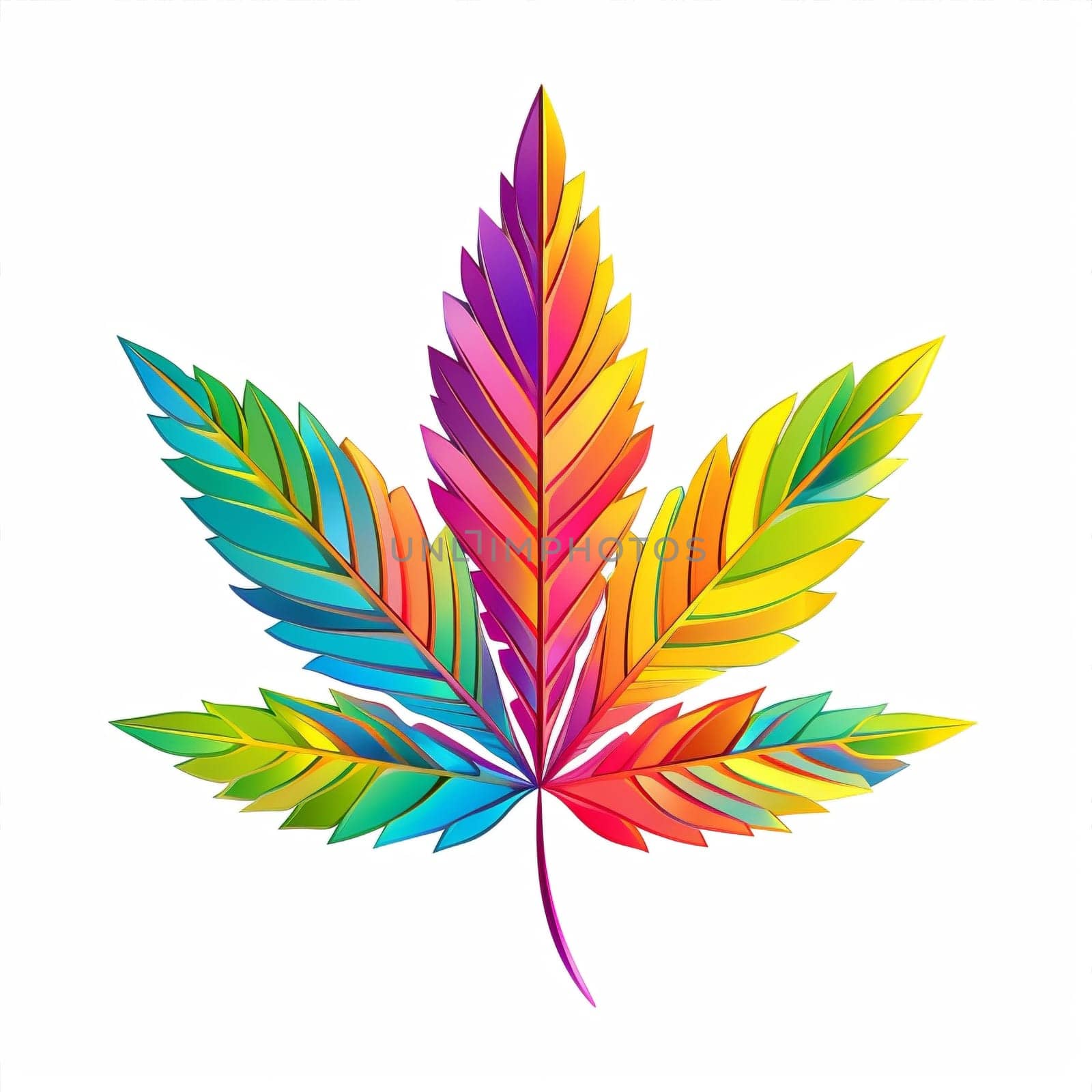 Colorful herb marijuana leaf nature weed illustration plant symbol cannabis by Vichizh