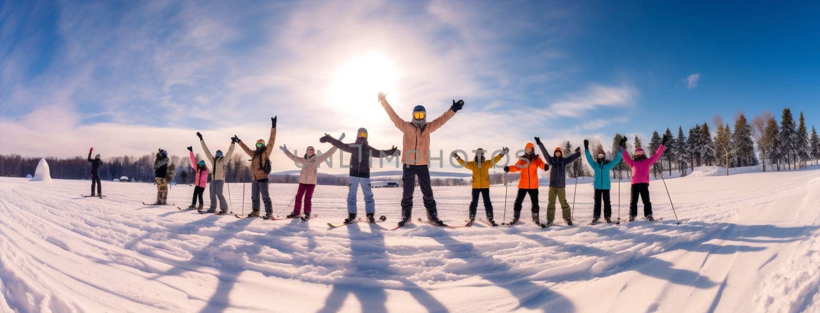 People mountain sport group season winter snow by Vichizh