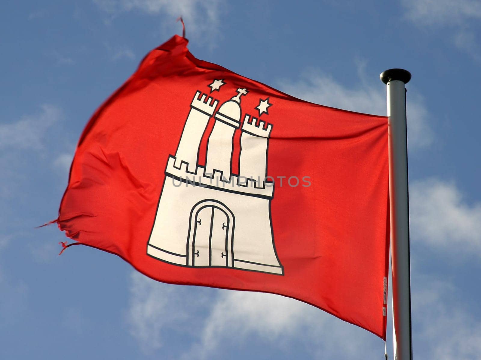 Hamburg flag in the wind