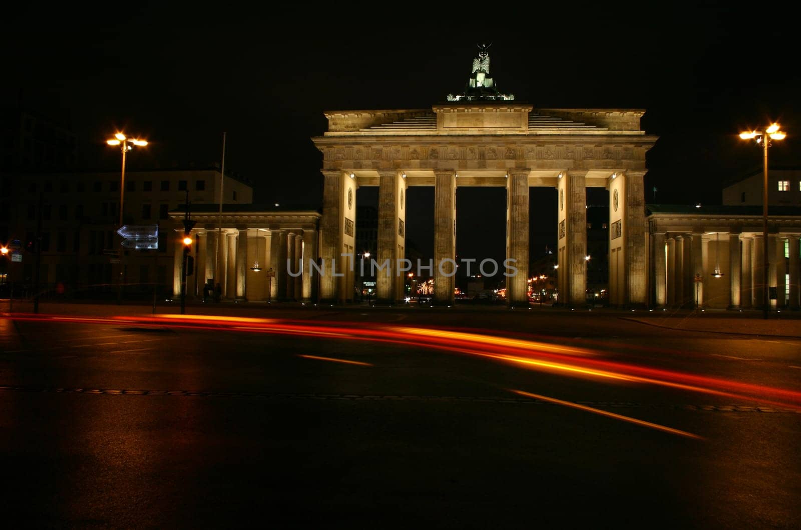 a tail of light in front of the goal