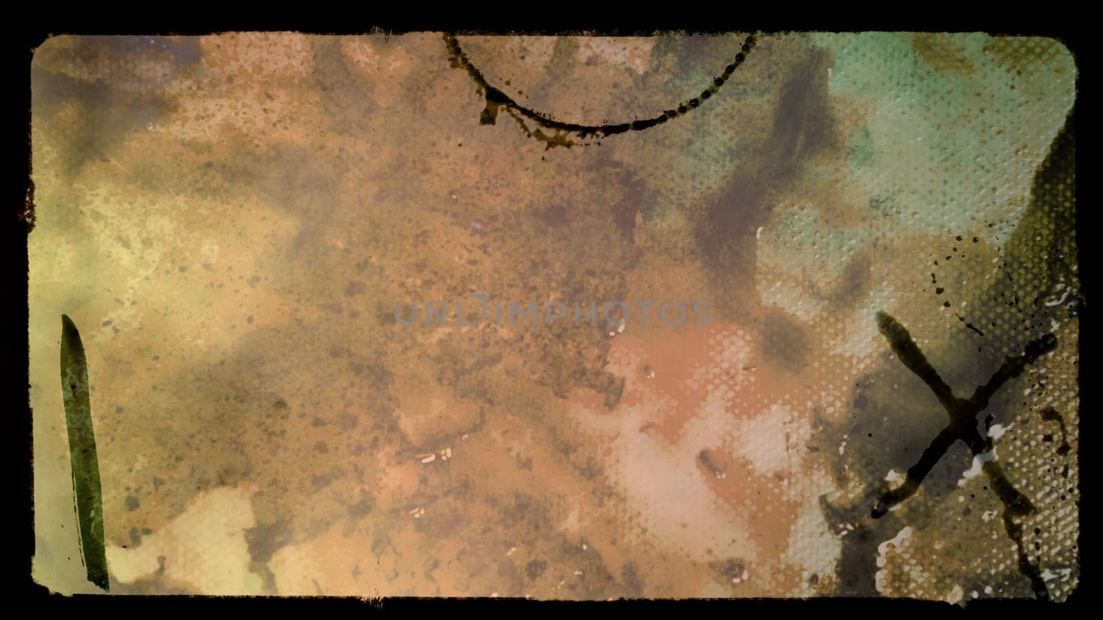 Scratches on old damaged film frame. 16mm, 35mm texture. High quality photo