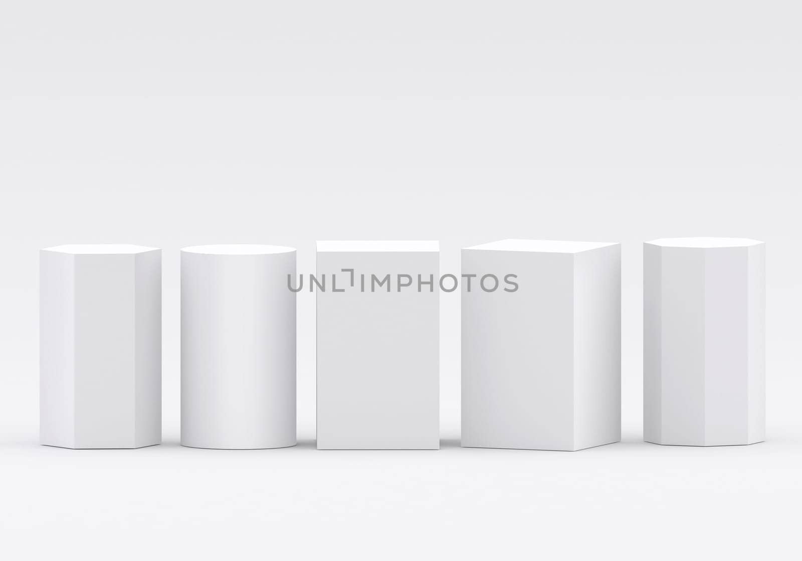 Pedestals or podium, abstract geometric empty museum stages, exhibit displays for award ceremony or product presentation. Gallery platform, geometric blank product stands, Realistic 3d set
