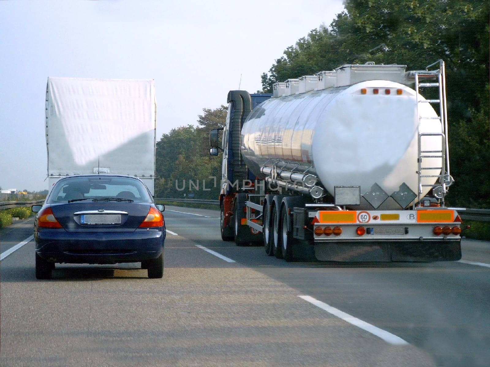 Tanker trucks on the road