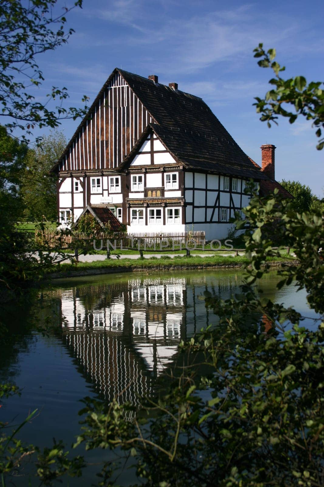 Building of an old bakery in the Westphalian Open-Air Museum Detmold (largest open-air museum in Germany).
