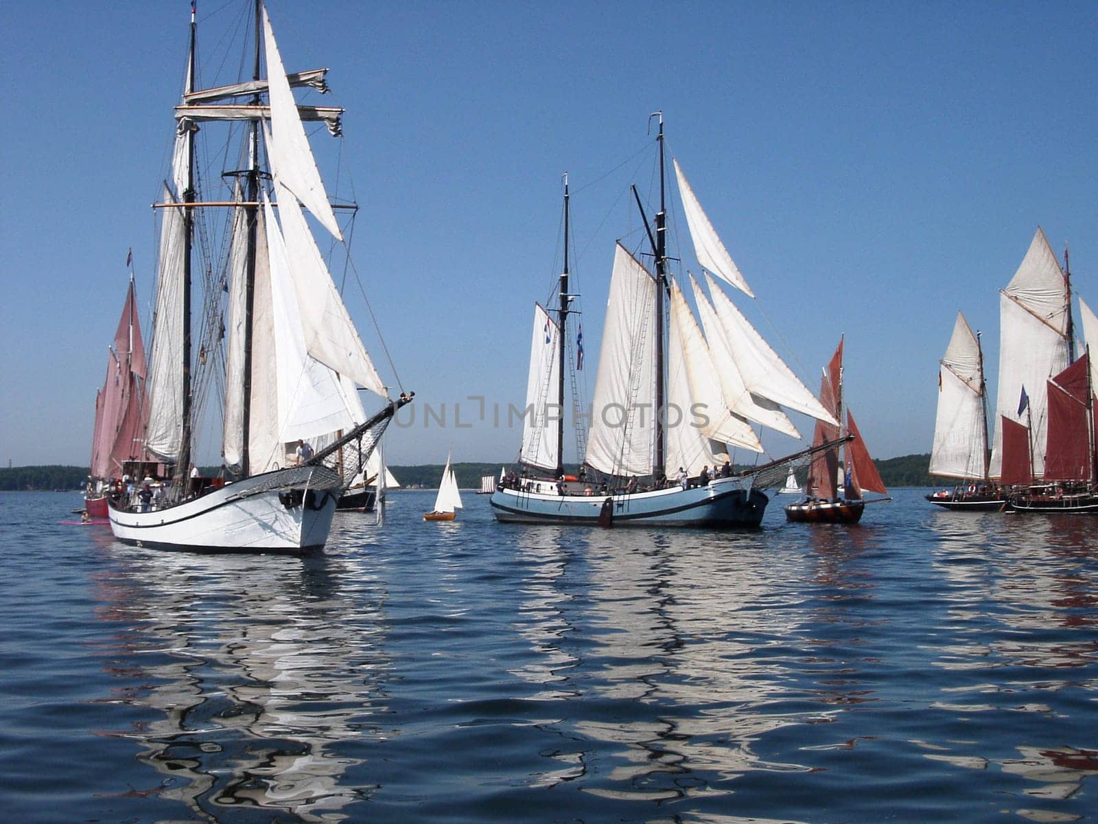 There was a lull at the start of the 2003 rum regatta on the Flensburg Fjord.