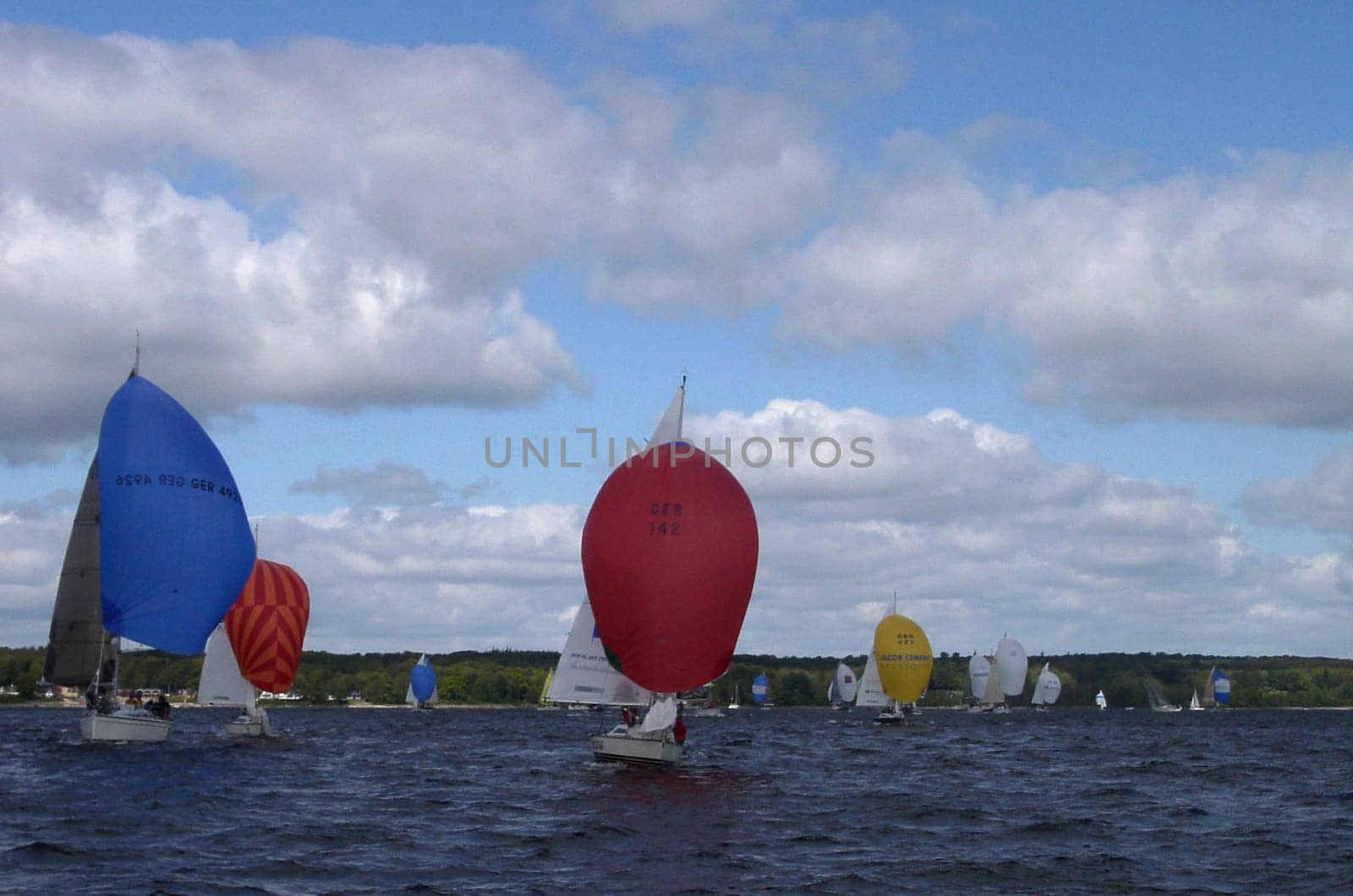 Regatta on the Flensburg Fjord in front of Glücksburg.